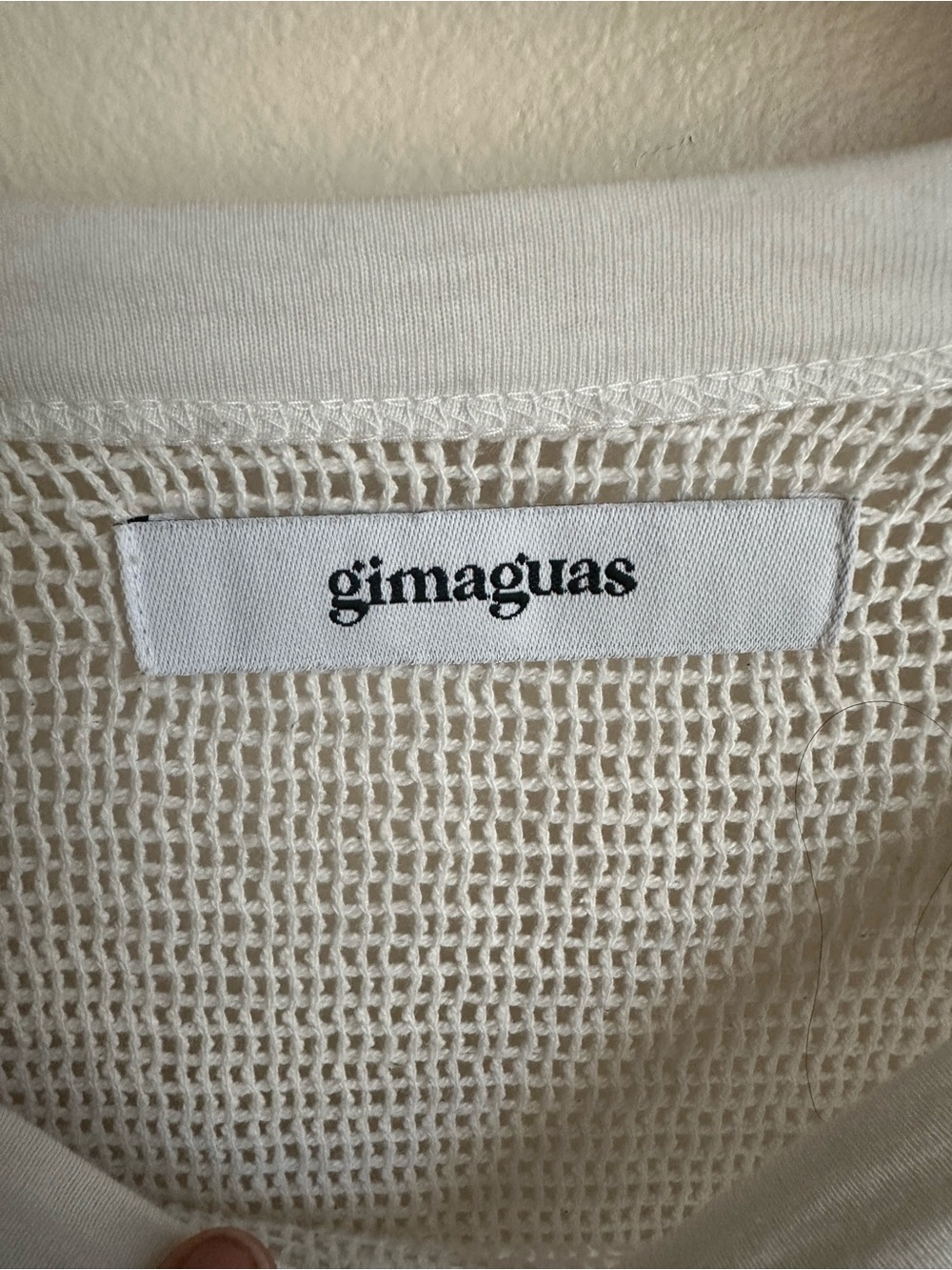 Gimaguas White Open-Knit Crewneck Long Sleeve - Picture 3 of 4